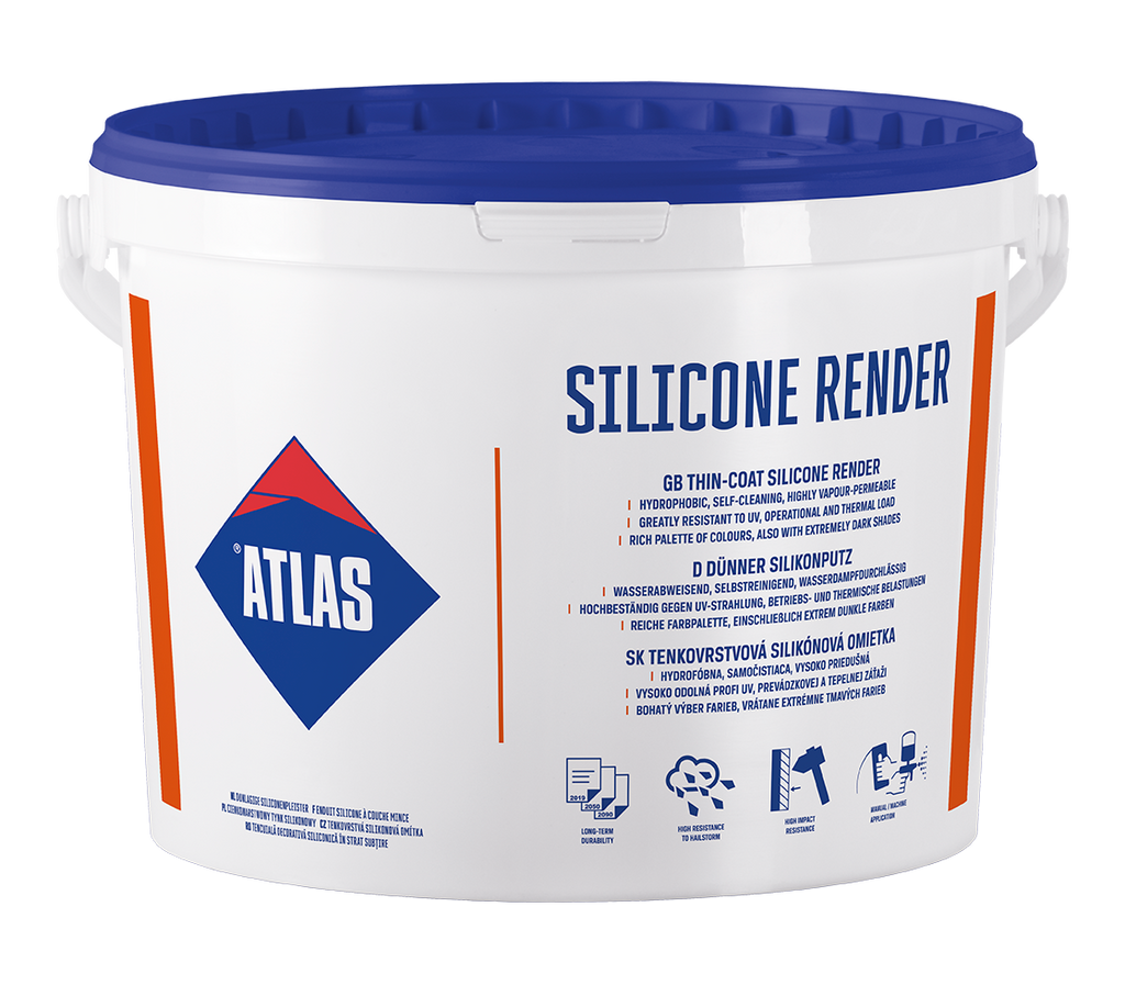 SILICONE RENDER ATLAS - WHITE SELF CLEANING RENDER 25kg - 400 COLORS AVAILABLE