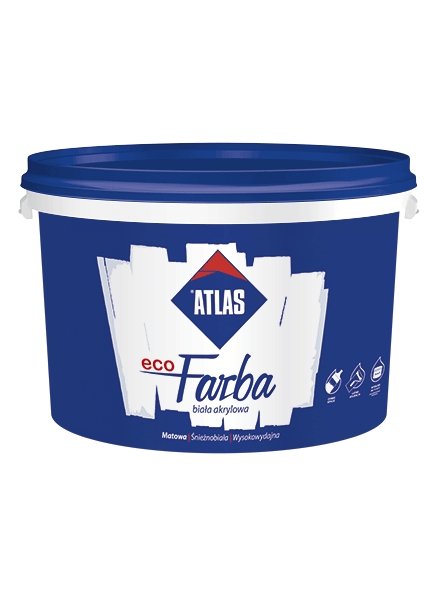 ATLAS ECOFARBA - white acrylic interior paint 10L - POLHOUSE