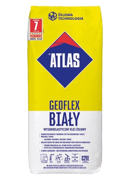 ATLAS GEOFLEX WHITE - highly flexible gel adhesive 2-15 mm (C2TE type) - POLHOUSE